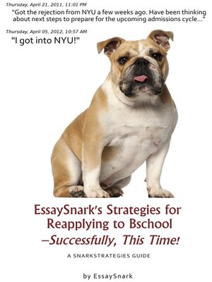 cover image of EssaySnark's Strategies for Reapplying to Bschool – Successfully, This Time!